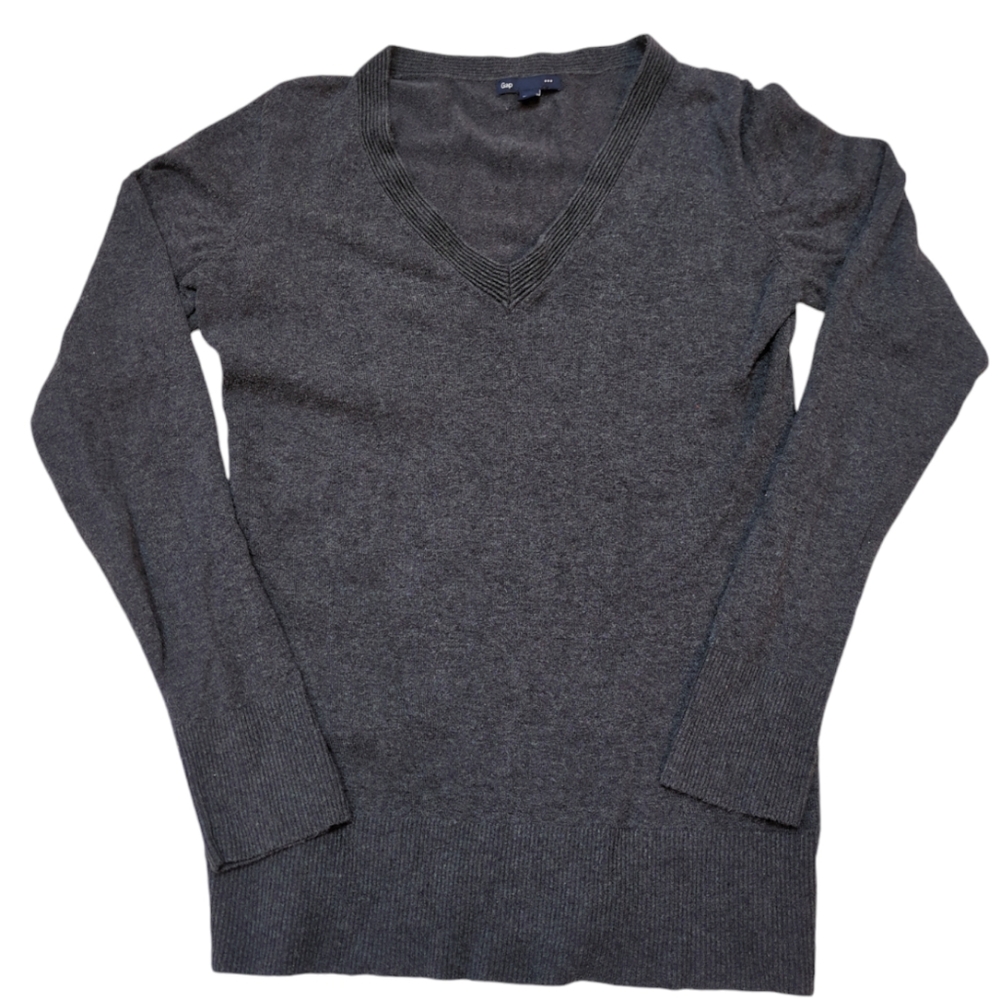 Gap Cotton Sweater, Basic V-neck, XS, fitted & lightweight, cozy